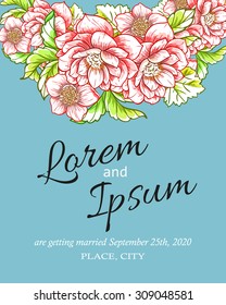 Invitation with floral background