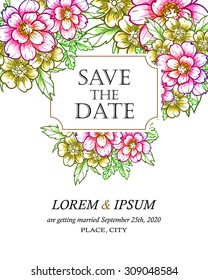 Invitation with floral background