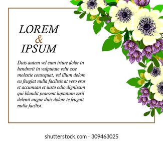 Invitation with floral background