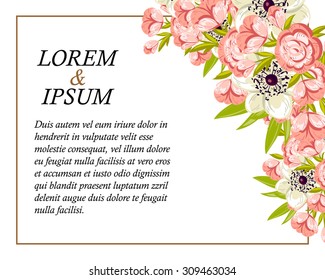 Invitation with floral background