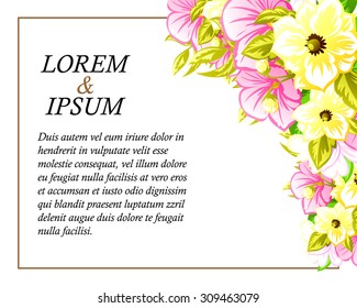 Invitation with floral background