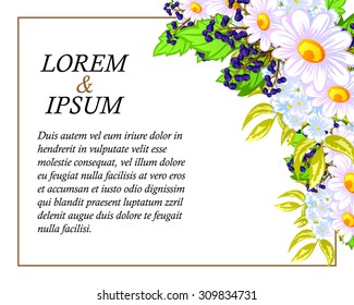 Invitation with floral background