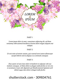 Invitation with floral background
