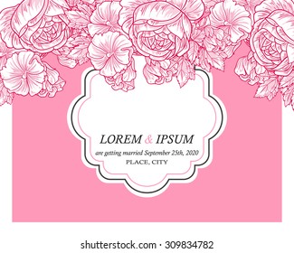 Invitation with floral background
