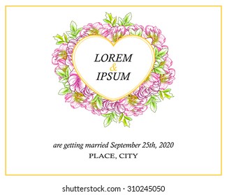 Invitation with floral background