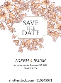 Invitation with floral background