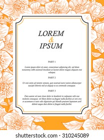 Invitation with floral background