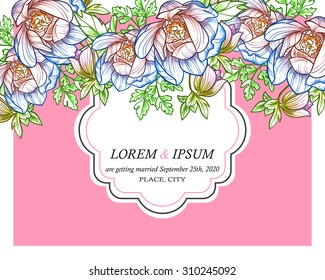 Invitation with floral background