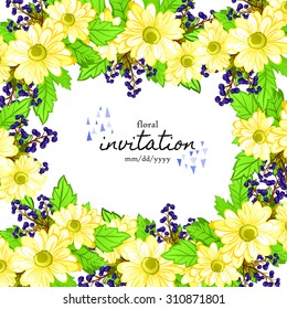 Invitation with floral background