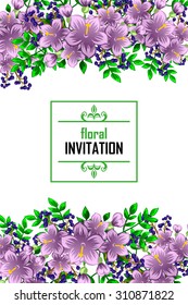 Invitation with floral background