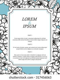 Invitation with floral background