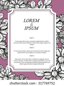 Invitation with floral background