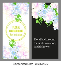 Invitation with floral background