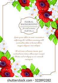 Invitation with floral background