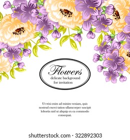 Invitation with floral background