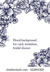 Invitation with floral background