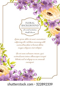 Invitation with floral background