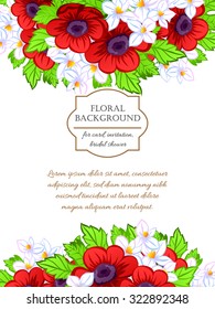 Invitation with floral background