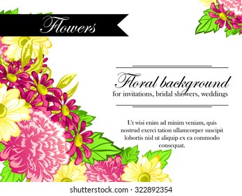 Invitation with floral background