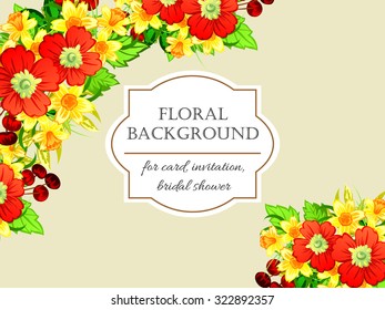 Invitation with floral background