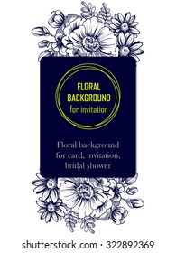 Invitation with floral background