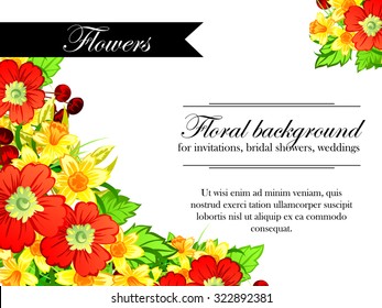 Invitation with floral background