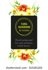 Invitation with floral background