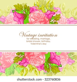 Invitation with floral background