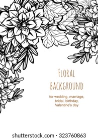 Invitation with floral background