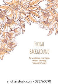 Invitation with floral background
