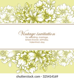 Invitation with floral background