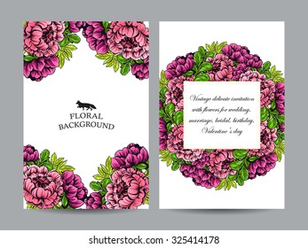 Invitation with floral background