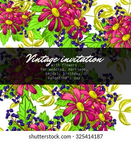 Invitation with floral background