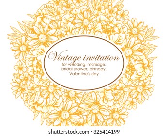 Invitation with floral background