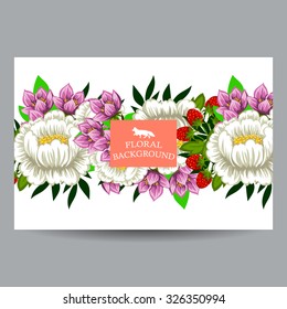 Invitation with floral background