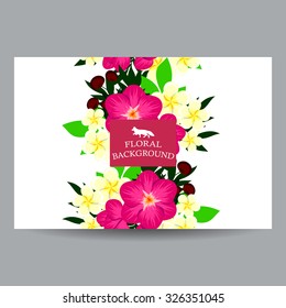 Invitation with floral background