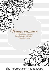 Invitation with floral background