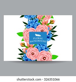 Invitation with floral background
