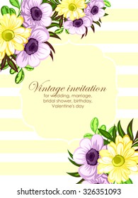 Invitation with floral background