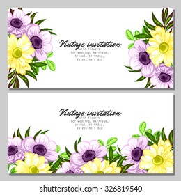 Invitation with floral background