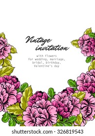 Invitation with floral background