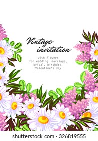 Invitation with floral background