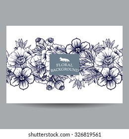 Invitation with floral background