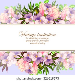 Invitation with floral background