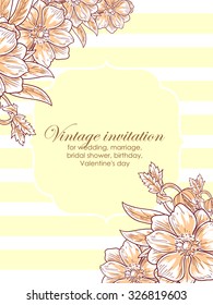 Invitation with floral background