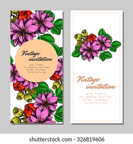 Invitation with floral background