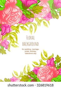 Invitation with floral background