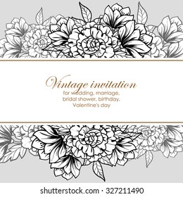 Invitation with floral background