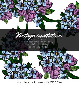 Invitation with floral background