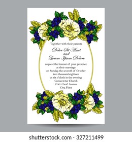 Invitation with floral background